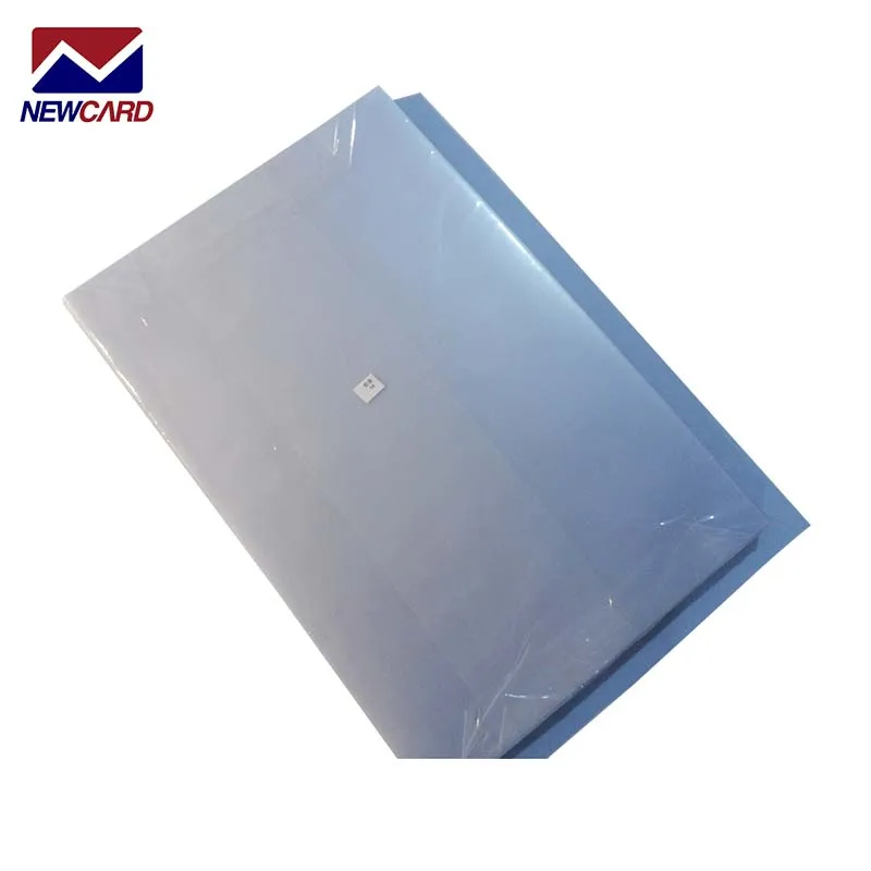 customerized  500 micron  PVC coated overlay film lamination sheet for rfid card