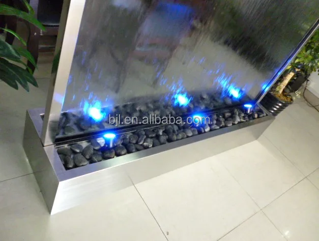 
glass waterfall lighted fountain room dividers 