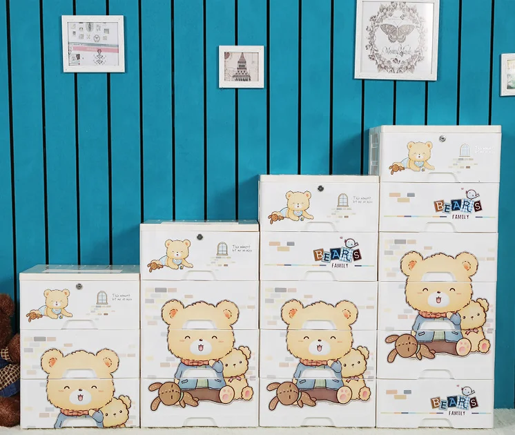 
Baby Plastic Clothes Cabinet Kids Lovely Wardrobe With Storage Drawers 