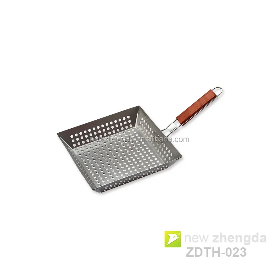 Foldable BBQ Skillet Grill Topper Grill Tray With Non-Stick Coating for Outdoor Roasting Skewers
