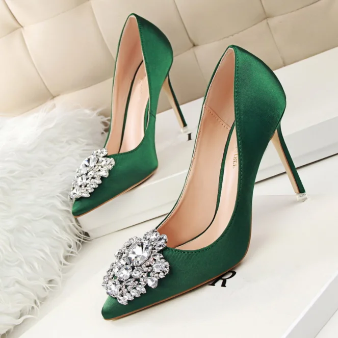 c10418a elegant wedding party women satin high heel dress shoes