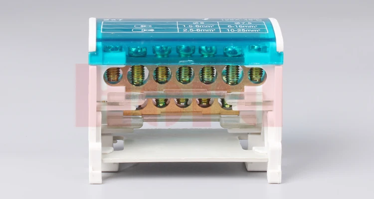 207,211,215,407,411,415 din rail mounted 125A electric bus bar power distribution terminal block
