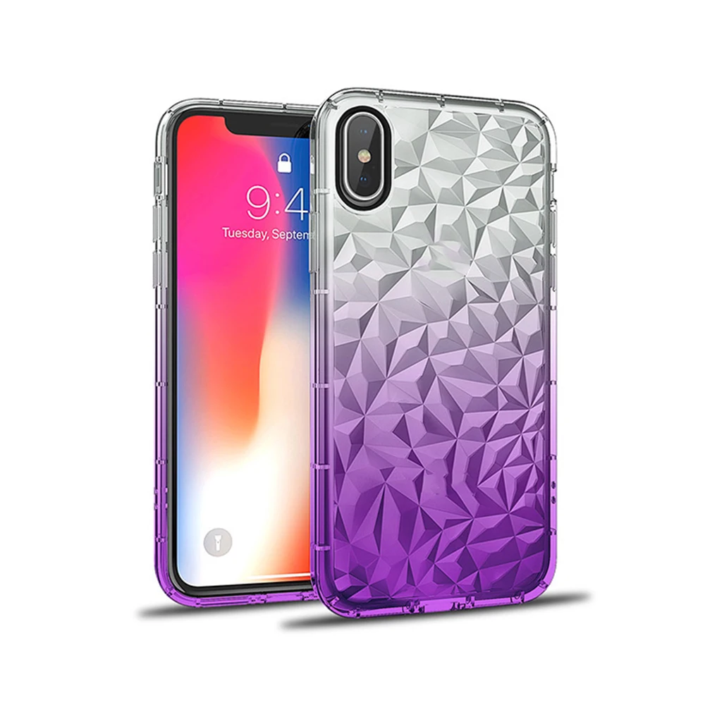 Постепенное Цвет Алмазный ТПУ узор телефона чехол для apple iPhone X10