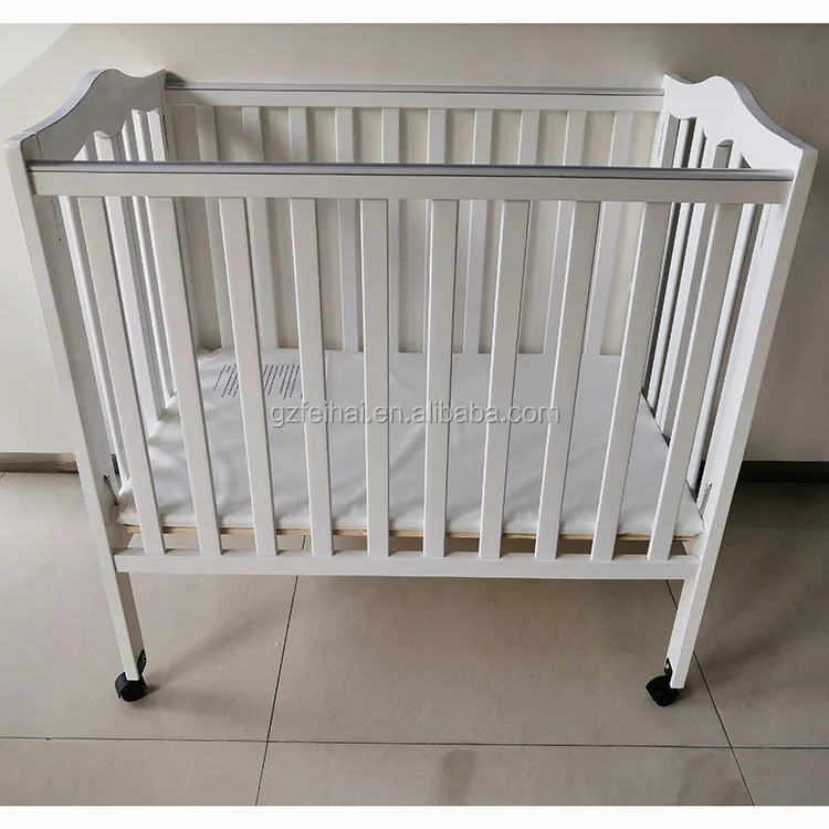 
Factory price New Zealand pine baby cot white for hotel use 4 