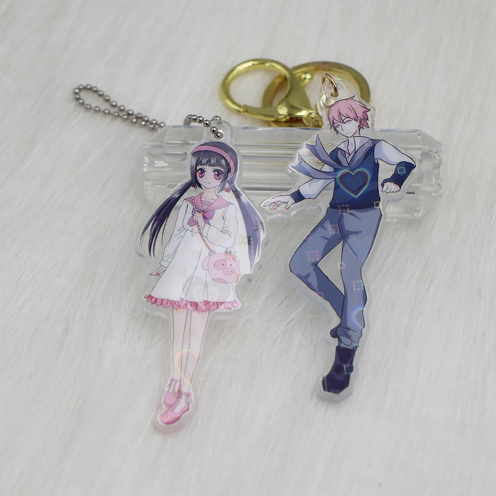 High quality  cheap logo custom cartoon anime acrylic keychain