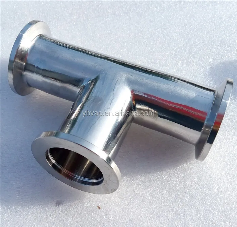 KF40 equal tees stainless steel with KF flange for vacuum pipe system