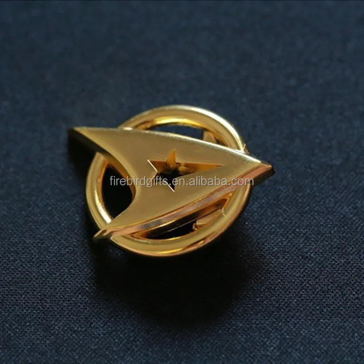 custom gold metal star pin