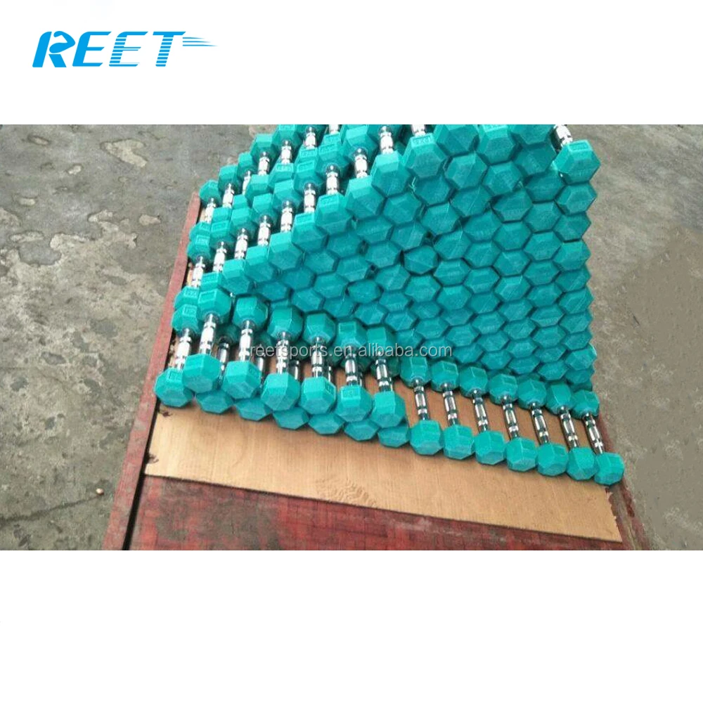 Color Custom Rubber Hex Dumbbell