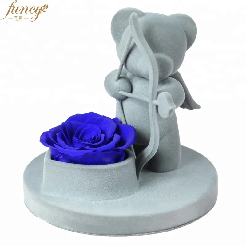 New Product Ideas 2018  Teddy Bear With Rose Valentine Day Gift Preserved Flower Rose Bear