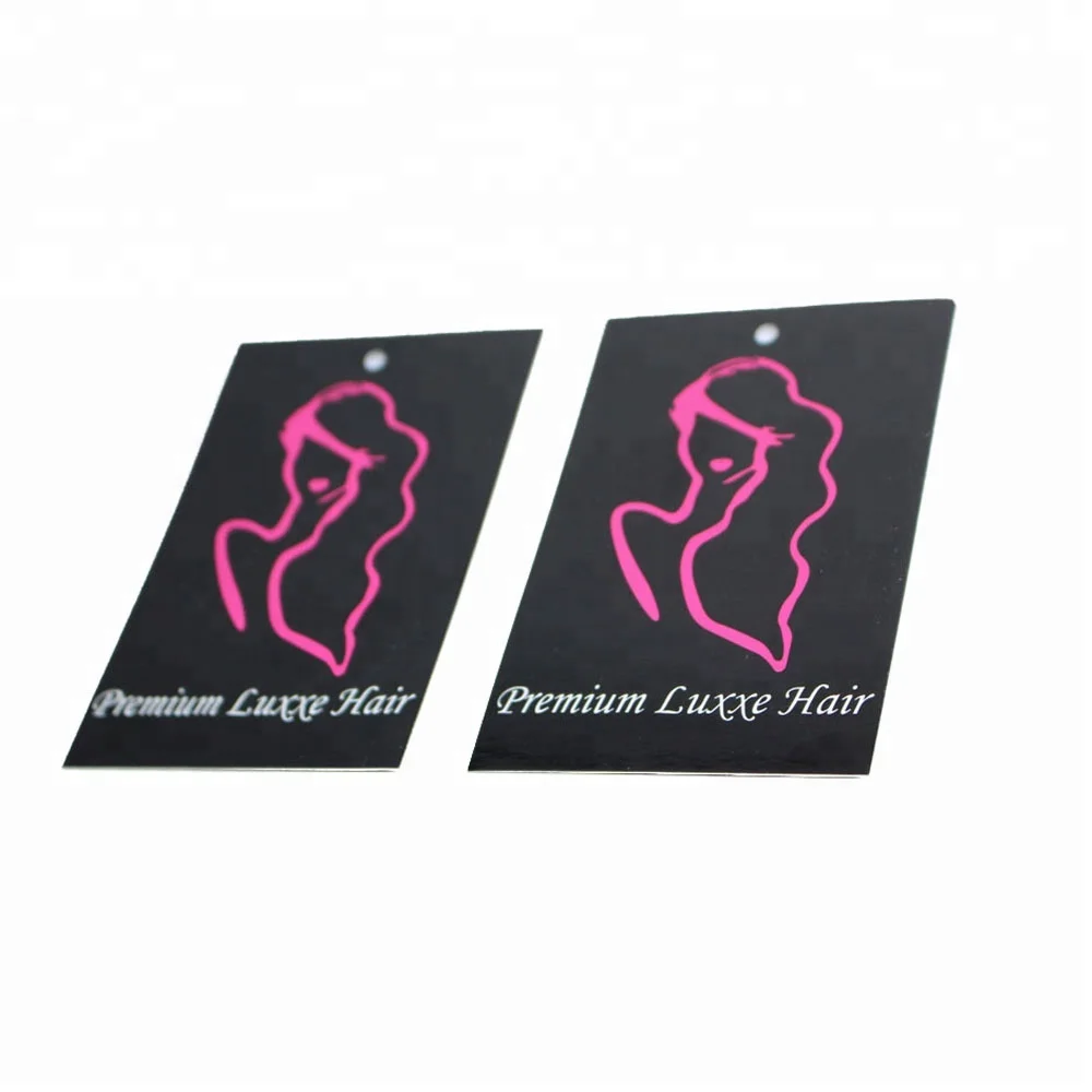 Custom printed logo hang tag /hair label with rope for wig