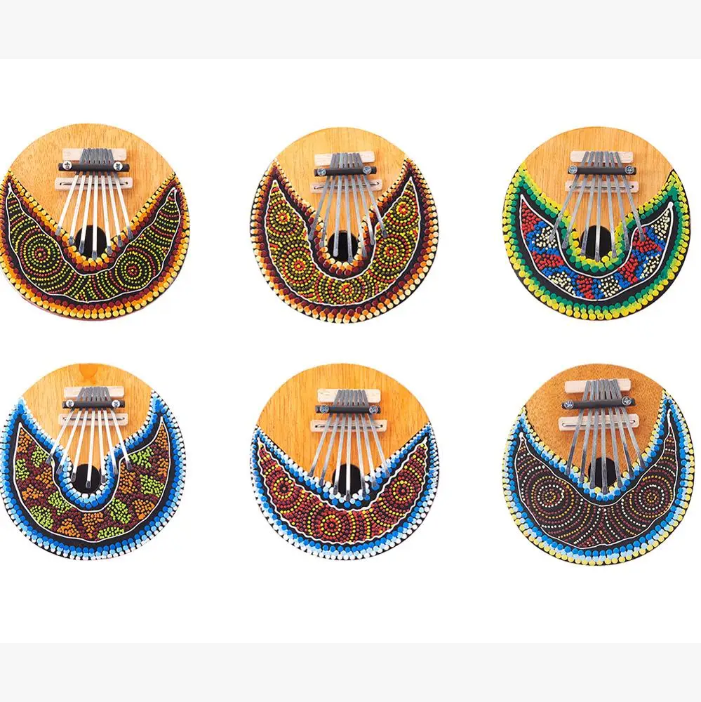 Hot selling colorful 7 key diy kalimba coconut thumb piano