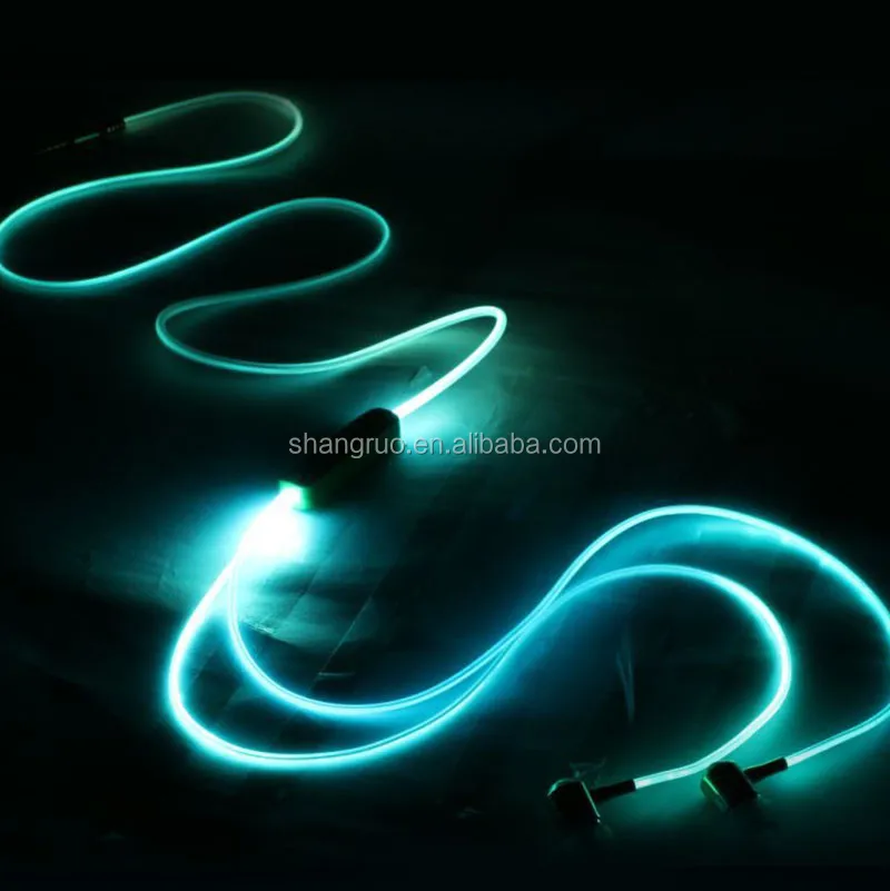 
Business gift Colorful luminous earphone Color changing LED Headphones headset with MIC 