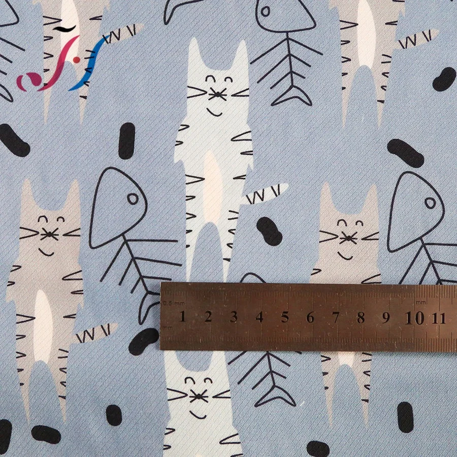 Digital printed rayon cartoon design twill woven fabric for kids