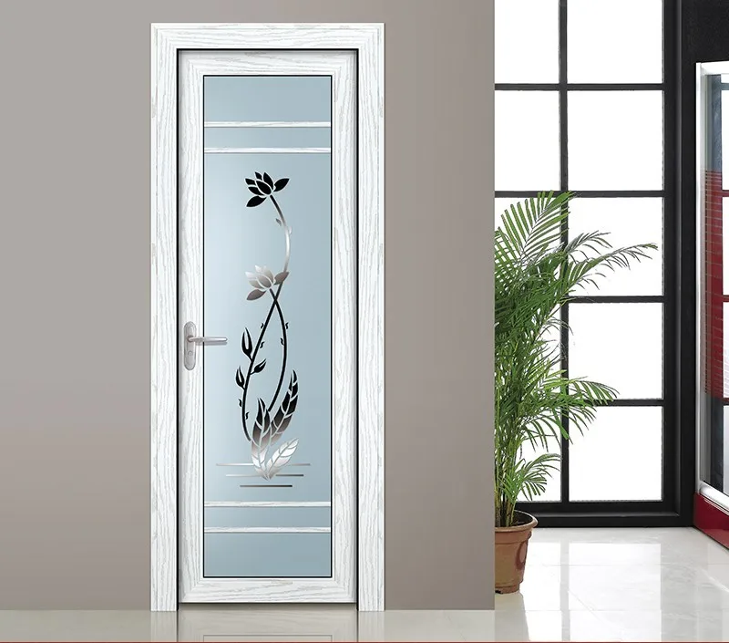 Modern Style Single Swing Aluminum Glass Plastic Doors For Bathrooms Pictures