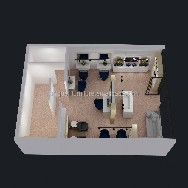 Retail Wood Barber Shop Furniture Modern Beauty Salon Furniture Decorations for Sale