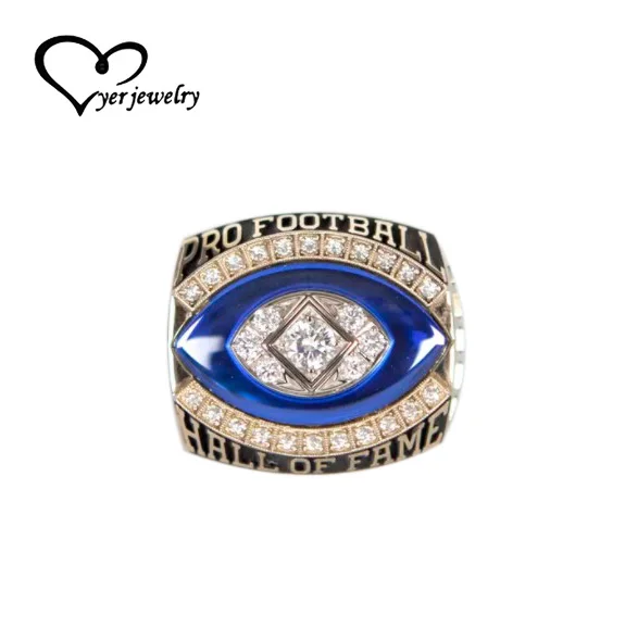 stone custom cut football hall of fame championship ring for sports player