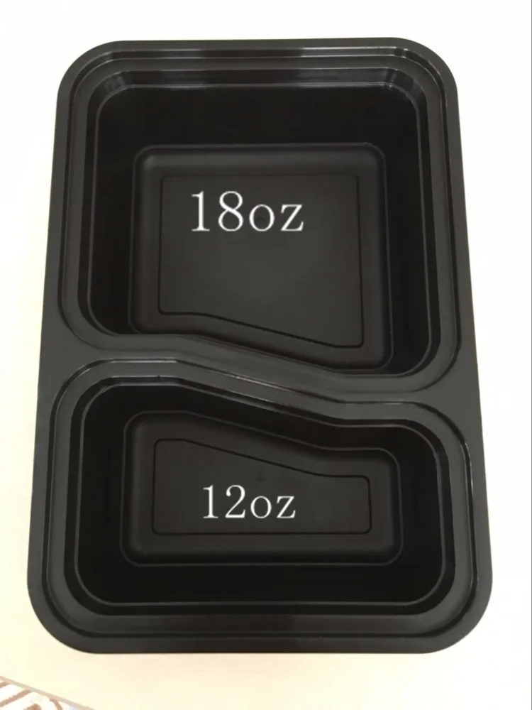 2 Compartment Microwave Reusable Plastic Food Storage Container,Bento Lunch Box Stackable Reusable Microwave Dishwasher Safe