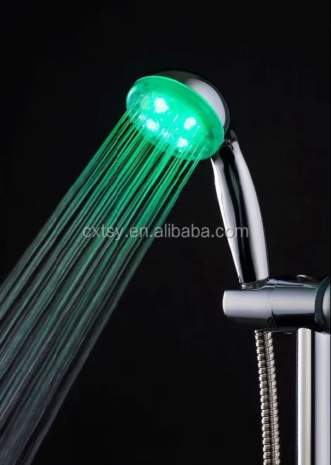 
ABS Chrome Plated Bathroom Shower 3 Colors LED Lights Change Shower Head 