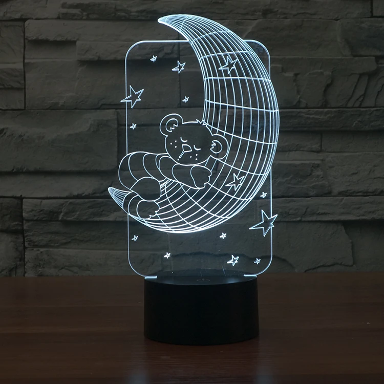 3D Illusion moon Lamp Led night Light Bases for motion lamp