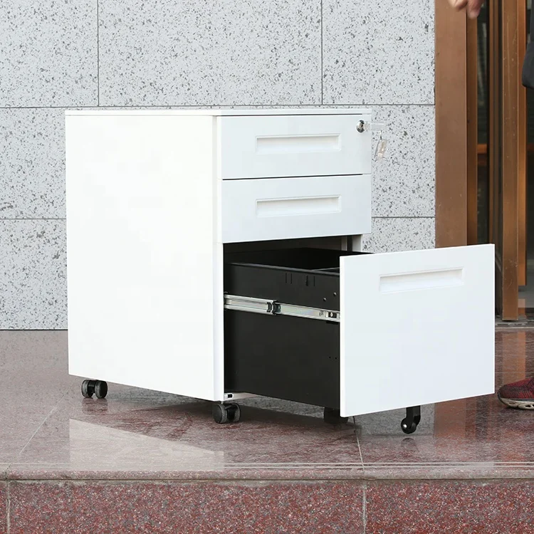 Commercial metal office furniture 3 drawer steel pedestal mobile movable filing storage cabinet kabinet