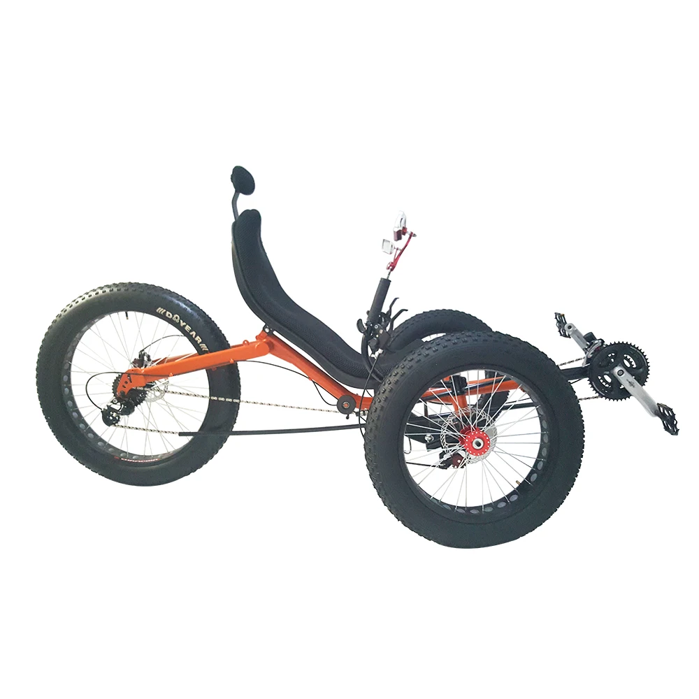 Folding 3 Wheels Fat Tire Recumbent Trike Tricycle for Traveling