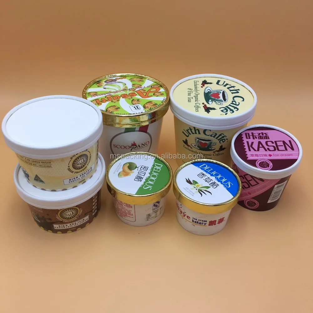 8oz Edible Paper Frozen Gelato Container Ice Cream Yogurt Cup