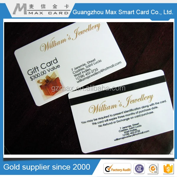 Recharge gift card/supermarket gilf card best sales products in China