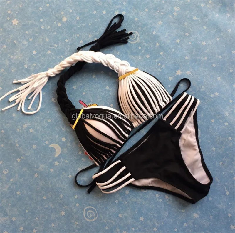 2017 new swimsuit rope printing bikini swimming suit sexy hot hot sexi girls bikini model sexi swimsuits