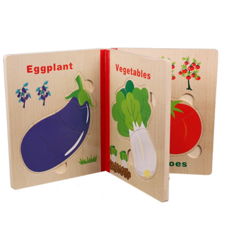 Montessori intelligence puzzle handmade wooden puzzle book