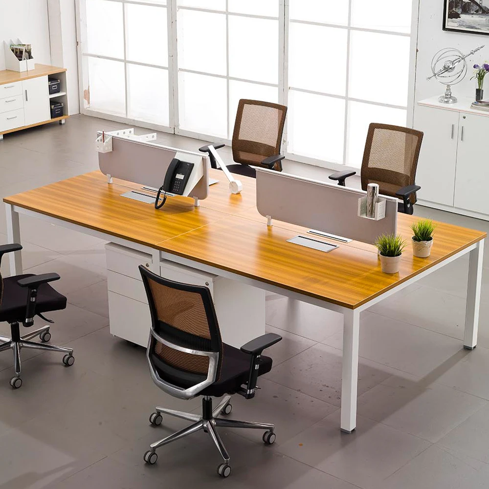 Home Office Metal School Warehouse Mall 4 People Table Commercial Workstation Desk Modern Office Furniture