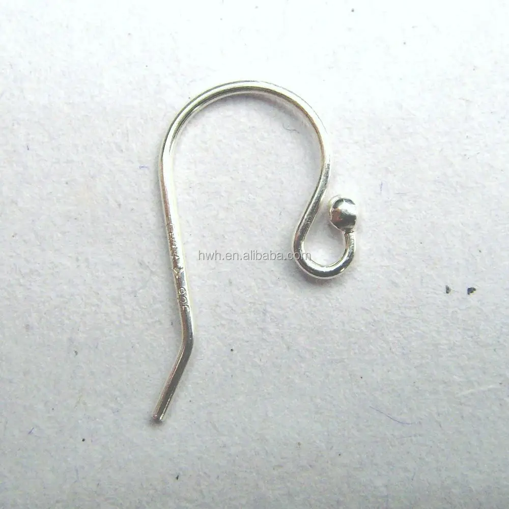 H1281 925 серебряный крючок для ушей с шариком и прочной проволокой, компоненты для ювелирных изделий своими руками