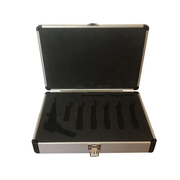 
Small aluminum metal briefcase with cut out foam insert for drills 