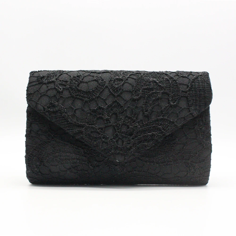 Wholesale Lace Flower Pattern Elegant Ladies Evening Wedding Hand Shoulder Women Clutch 2021 Purse
