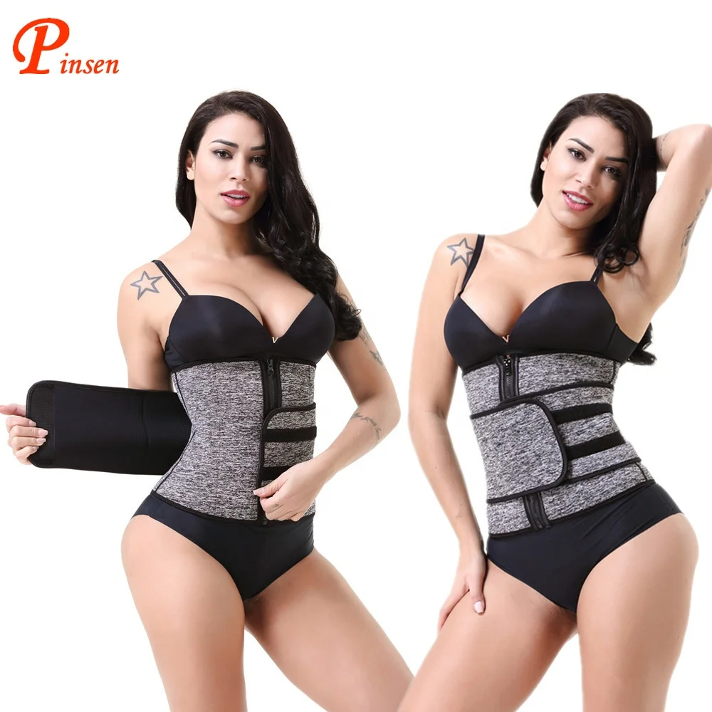 
Best sale women hot neoprene vest belt sweat slimming sauna for loss weight zipper Adjustable Waistbody shaper waist trainer 