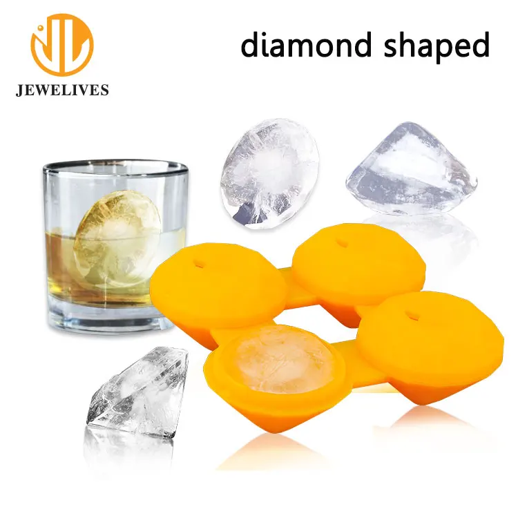 Custom Diamond Shaped Silicone Mini Ice Ball Maker For Whisky