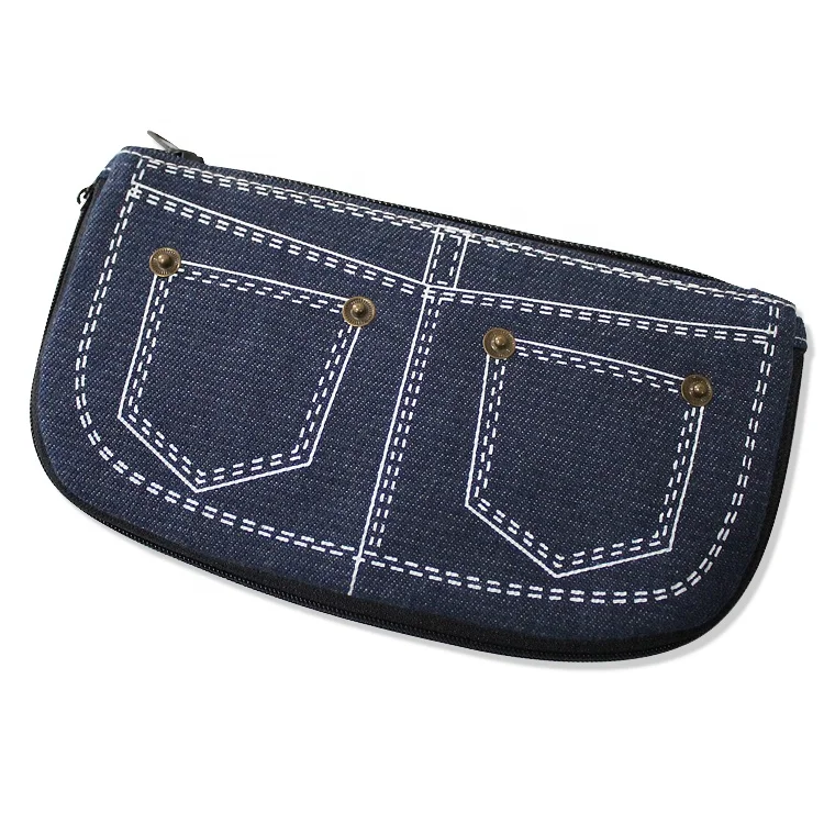 Style Denim Wallet Unique Design Funny Coin Bag Expand Denim Purse Custom Logo Vintage for Man Pants Pocket Coin Storage Short