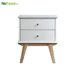 Nordic Narrow White Modern Wood Living Room Sofa Side End Table with 2 Drawers Mid Century Retro Bedroom Night Stand Table