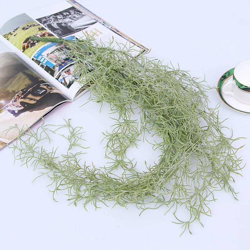 ZERO 3 Forks 85cm Long Hanging Plant Nontoxic Artificial Tillandsia Usneoides Garland For home wedding decoration