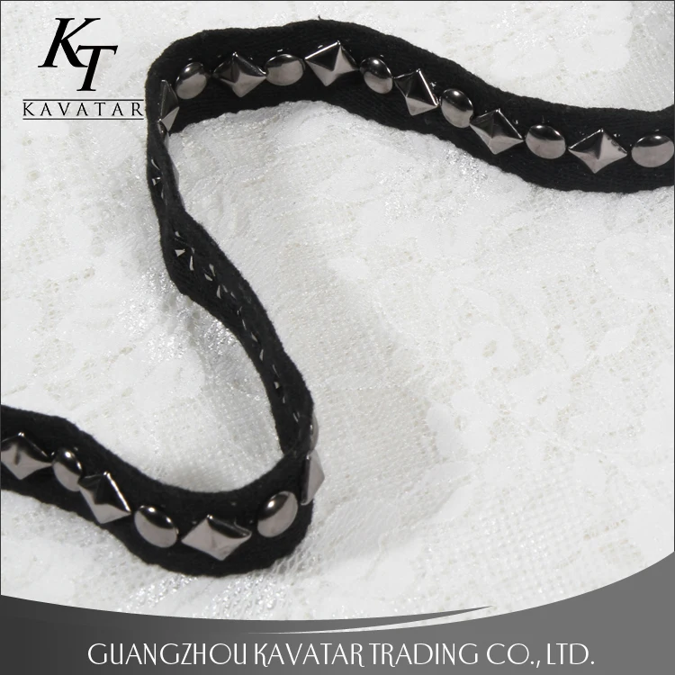 Kavatar wholesale custom black polyester decoration tape trim with Copper