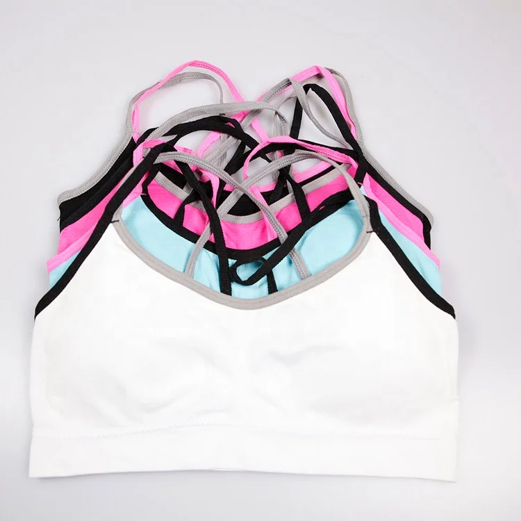 
Fashion Young Girls Sexy Style Comfortable Seamless Bralette multi-strap sports bra with removable pads 