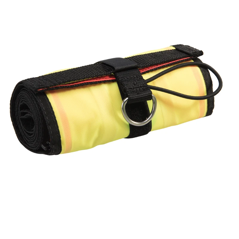 Scuba Diving Closed Bottom Surface Marker Buoy (SMB) with High Visibility Reflective Band, Strobe Light or Flashlight Holder