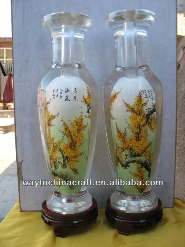 Wonderful inside painting Decoration Glass Vase