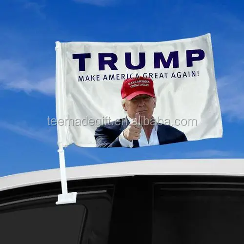 
Custom Size Digital Printed Polyester Donald Trump Car Flags 