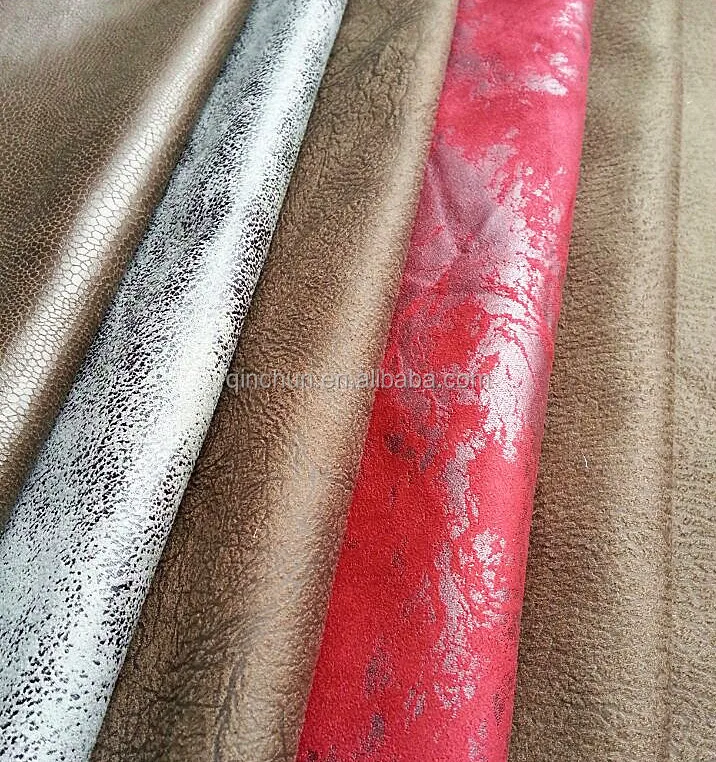 FLAME RESISTANT SOFA CLOTH BRONZING FAUX SUEDE FABRIC