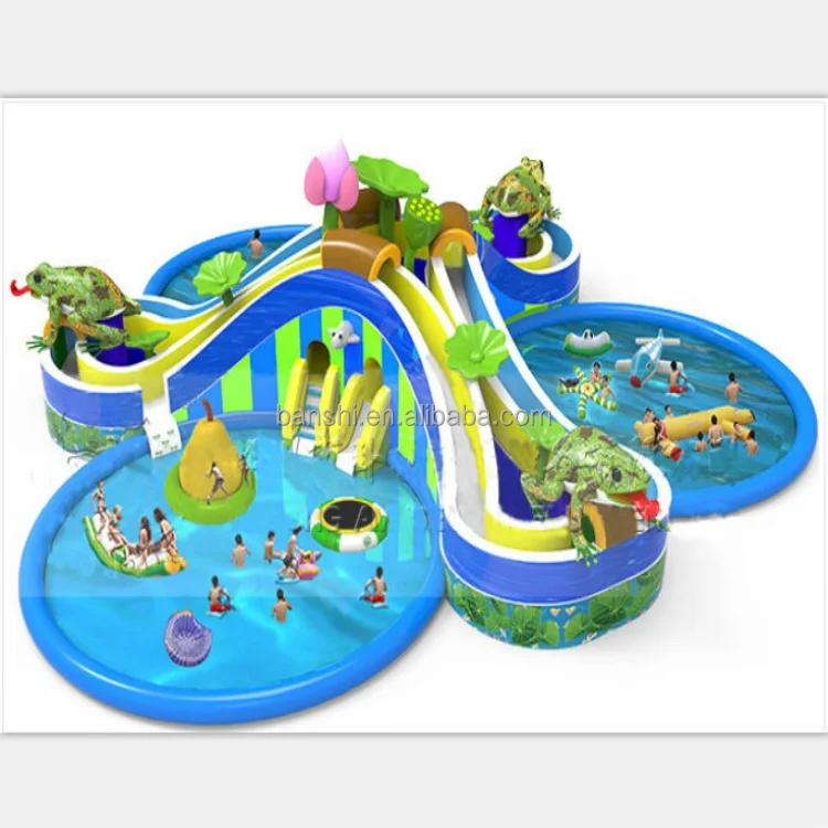 Commercial Inflatable Water Amusement park Giant land water park equipment for sale