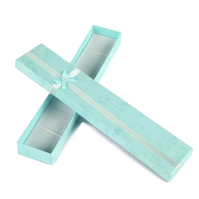 High quality Custom logo Cardboard jewelry box packaging necklace handmade colorful paper long necklace gift box with foam