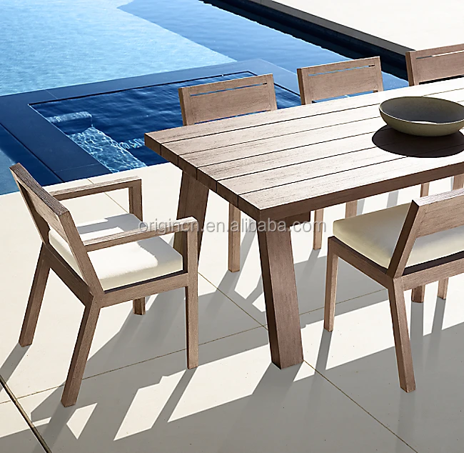 Economical Leisure Outdoor Hotel Patio Garden Furniture Dining Wooden Teak Chairs Tables