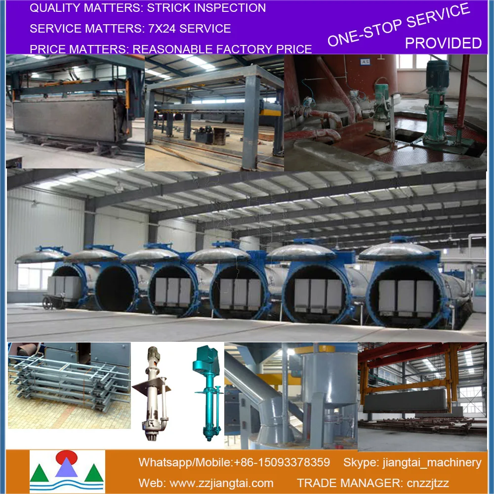 JTM Autoclaved Aerated Concrete Making Line Concrete Brick Manufacturing Machine AAC Block Production Plant For Sale