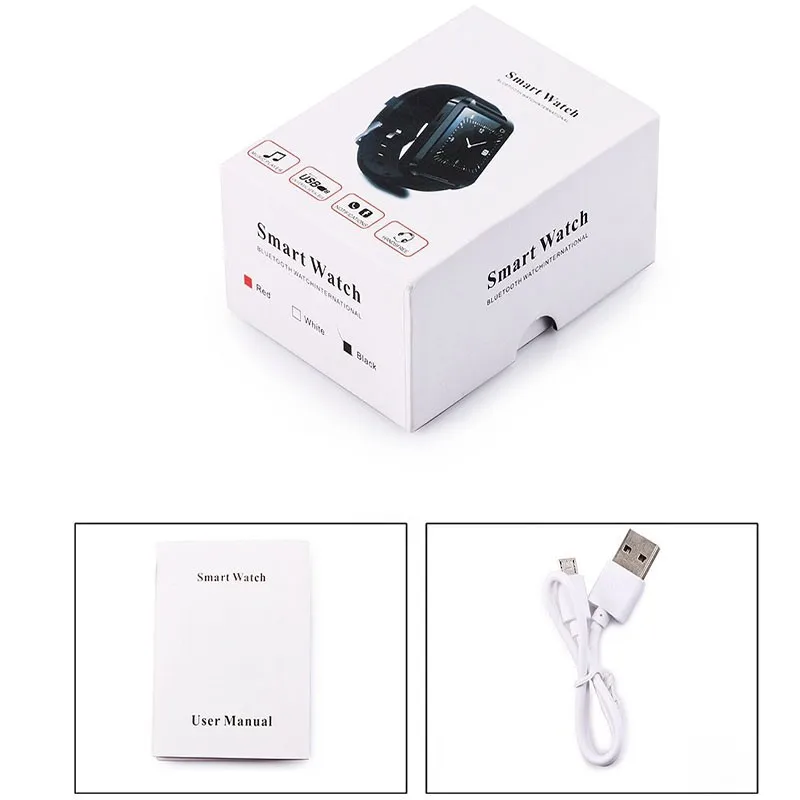 Sport Wristband A1 Smart Watch New wireless U8 Rechargeable Smartwatches for IOS for Android mobile phone Wrist watch