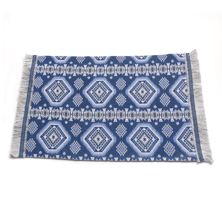 Прямые продажи с фабрики, домашний высококачественный коврик для стола, хлопковый синий коврик, можно изготовить на заказ, коврики и подстилки из хлопка